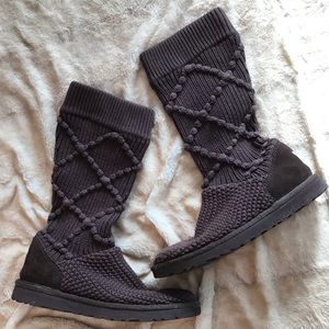 Dark Brown- Argyle Knit Ugg Boots